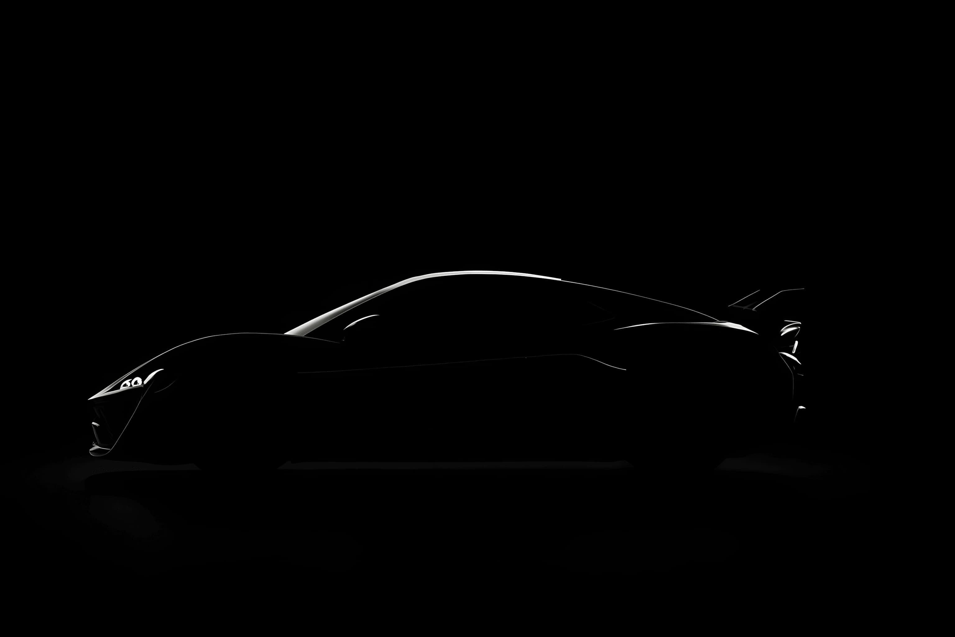 Car exterior silhouette from low angle